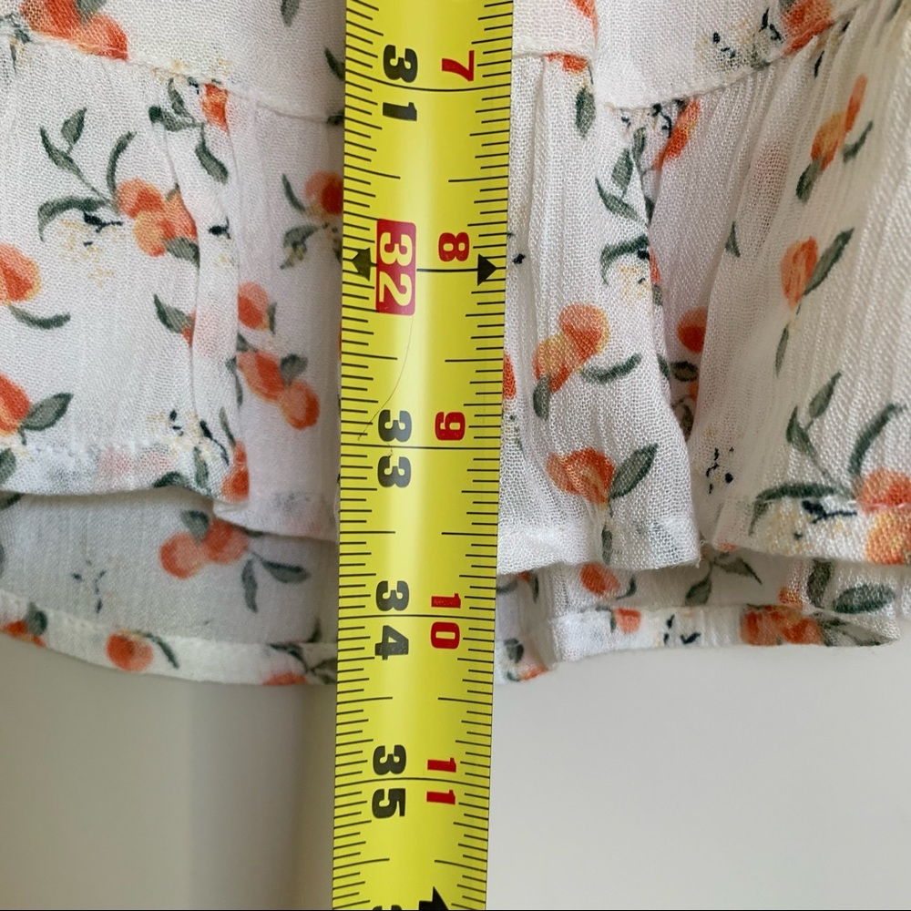 *SOLD* NWT Abercrombie & Fitch Smocked Squareneck Mini Dress, White Peach, MTall - Picture 12 of 15